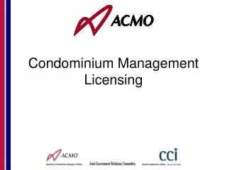 Condominium Management Licensing