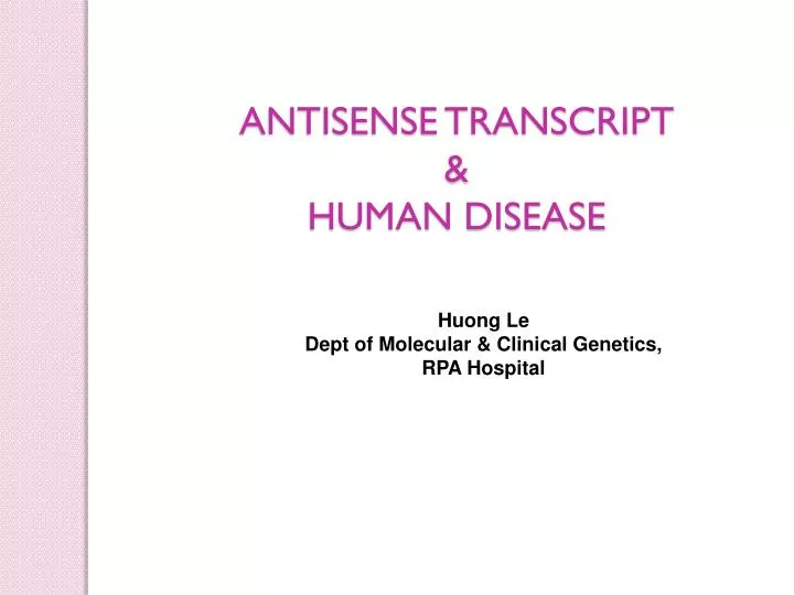 antisense transcript human disease