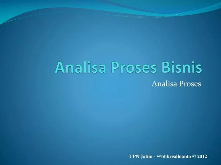 analisa proses bisnis