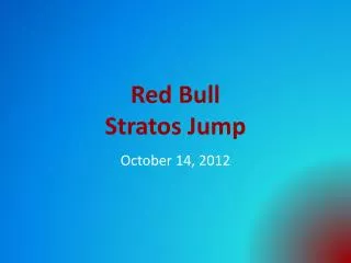 Red Bull Stratos Jump