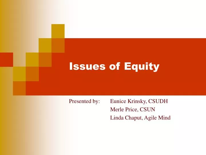 issues of equity