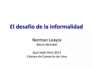 el desaf o de la informalidad