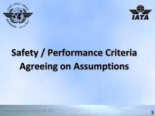 Safety / Performance Criteria Agreeing on Assumptions