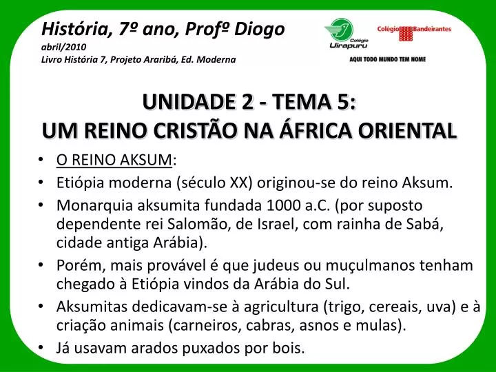 unidade 2 tema 5 um reino crist o na frica oriental