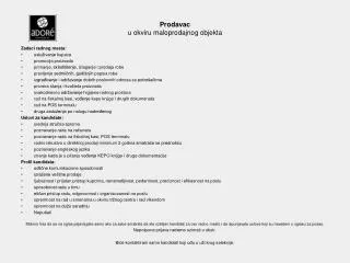 prodavac u okviru maloprodajnog objekta