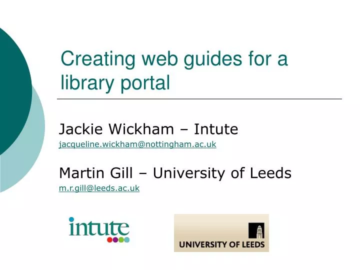 creating web guides for a library portal
