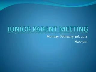 Junior Parent Meeting