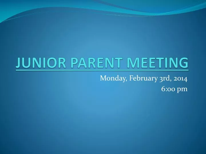 junior parent meeting
