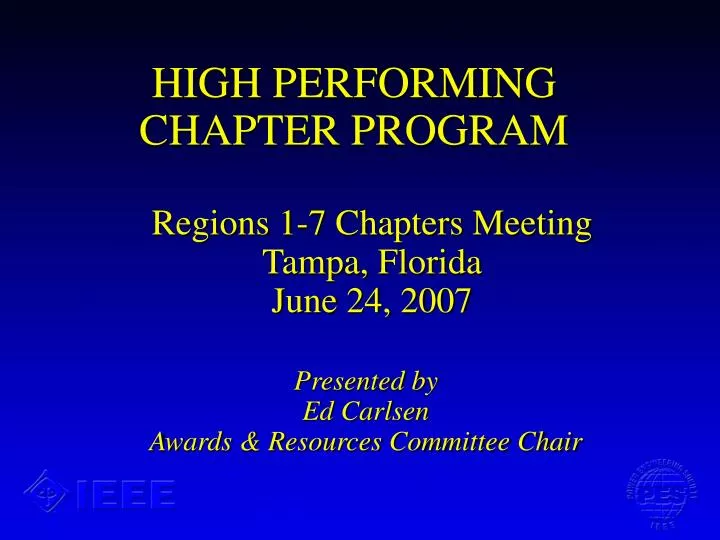 high performing chapter program