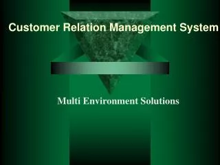 Customer Relation Management System