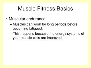 Muscle Fitness Basics