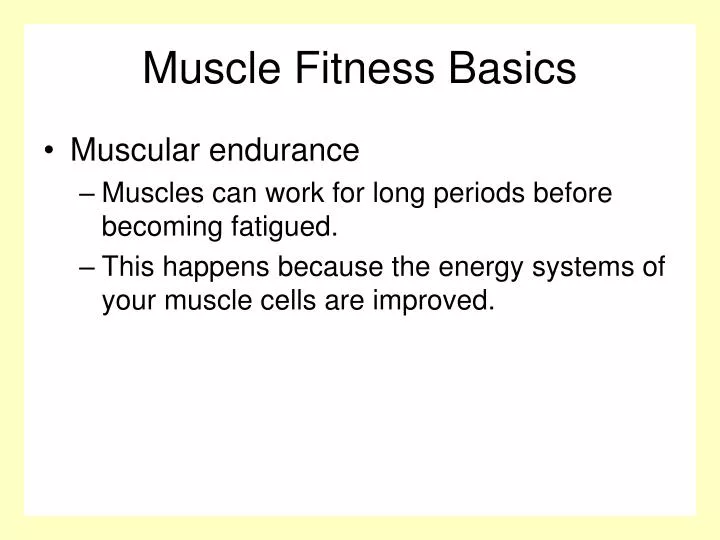 muscle fitness basics
