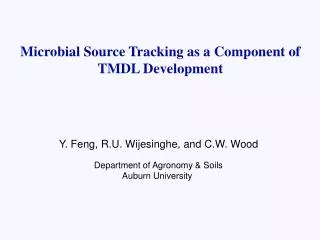 Microbial Source Tracking as a Component of TMDL Development
