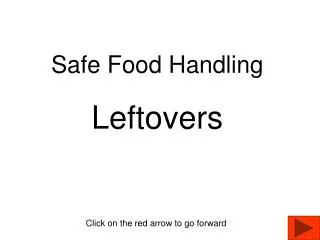 Safe Food Handling Leftovers