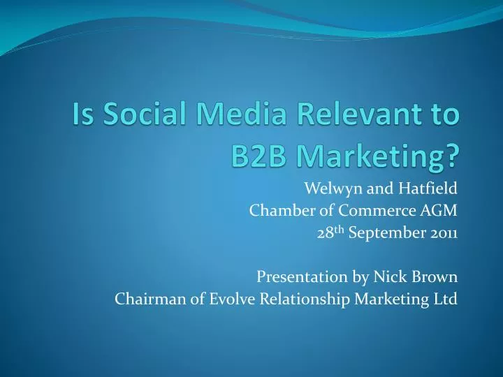 is social media relevant to b2b marketing