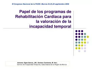 papel de los programas de rehabilitaci n cardiaca para la valoraci n de la incapacidad temporal