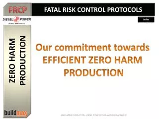 ZERO HARM PRODUCTION