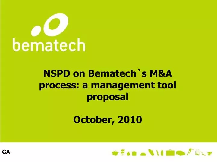 nspd on bematech s m a process a management tool proposal october 2010