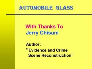 AUTOMOBILE GLASS