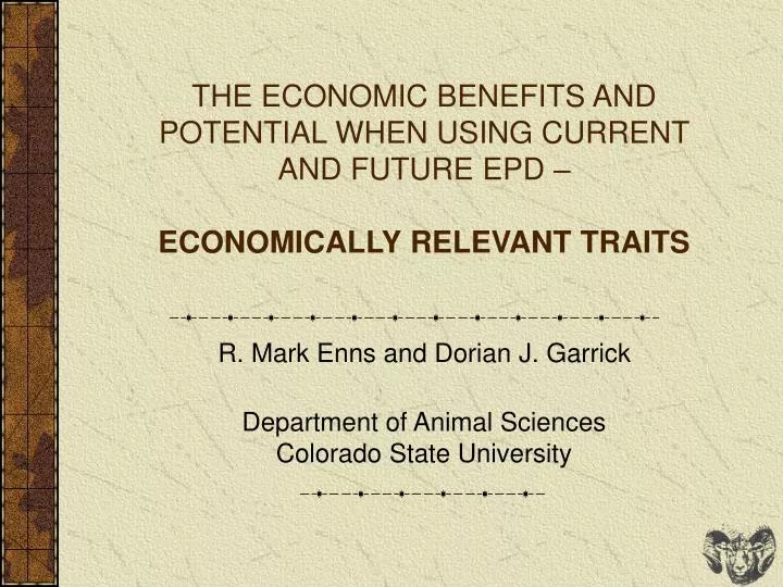 the economic benefits and potential when using current and future epd economically relevant traits