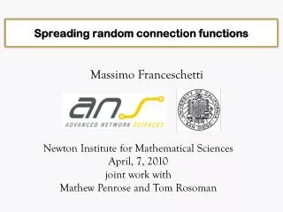 Spreading random connection functions