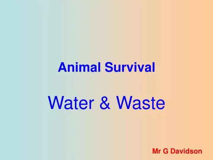 animal survival