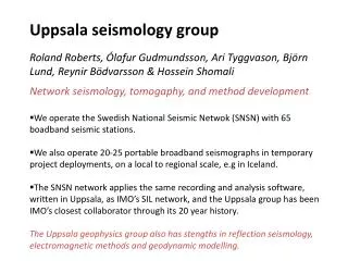 Uppsala seismology group