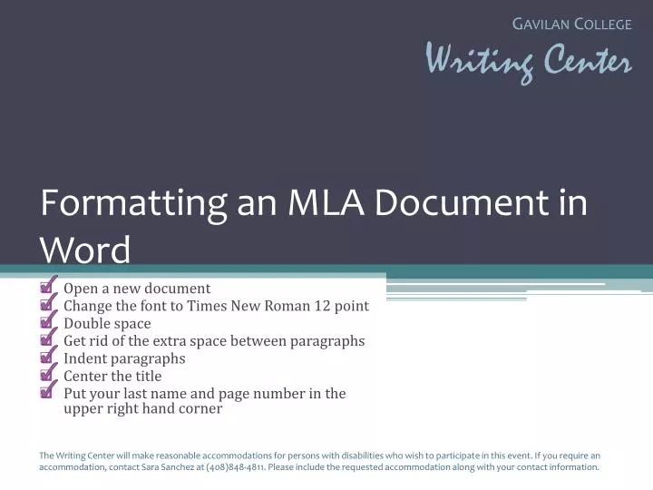 formatting an mla document in word