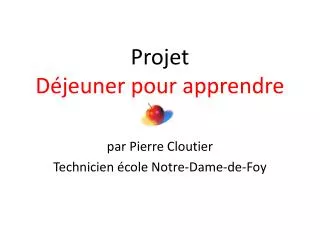 projet d jeuner pour apprendre