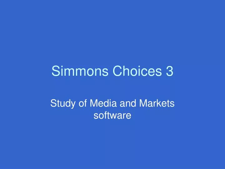 simmons choices 3