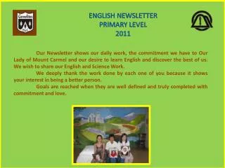 ENGLISH NEWSLETTER PRIMARY LEVEL 2011