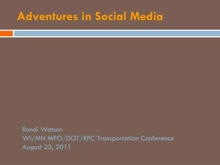 adventures in social media