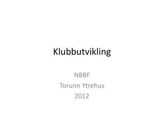 klubbutvikling