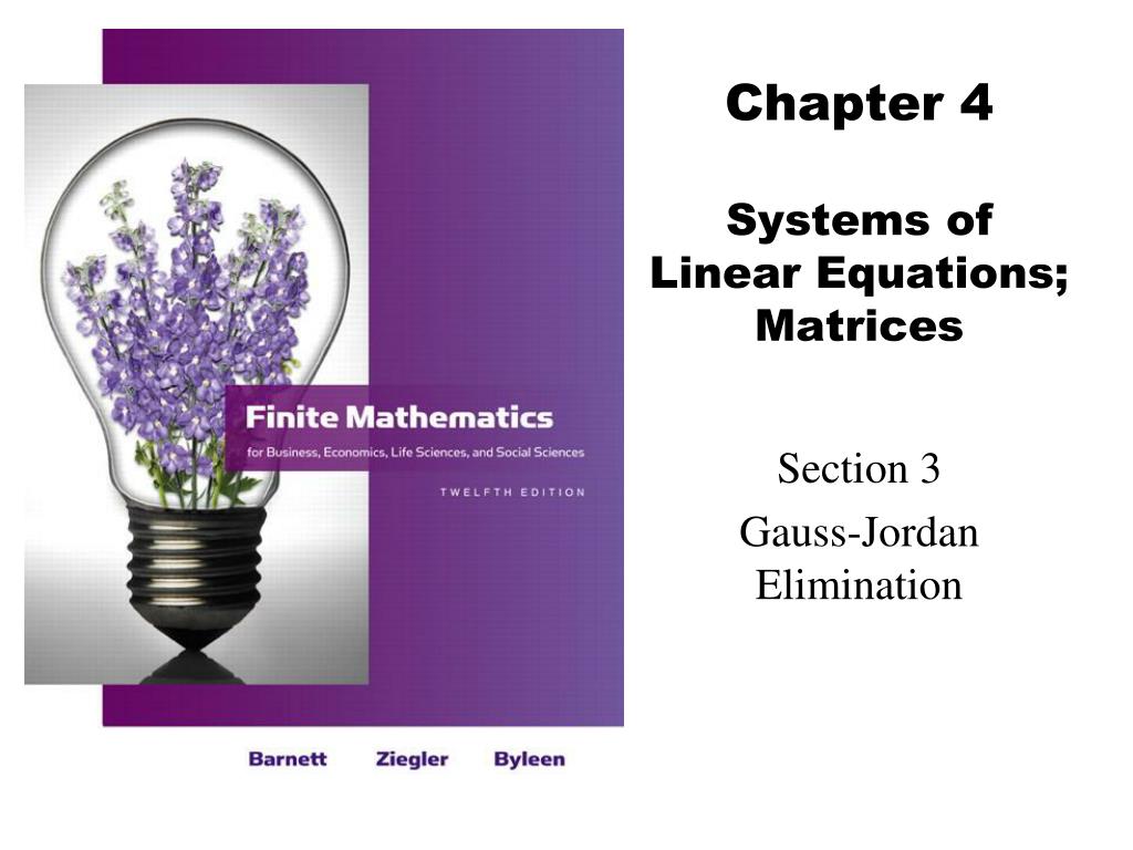 PPT - Chapter 4 Systems of Linear Equations; Matrices PowerPoint ...