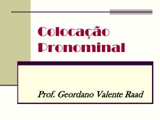 coloca o pronominal