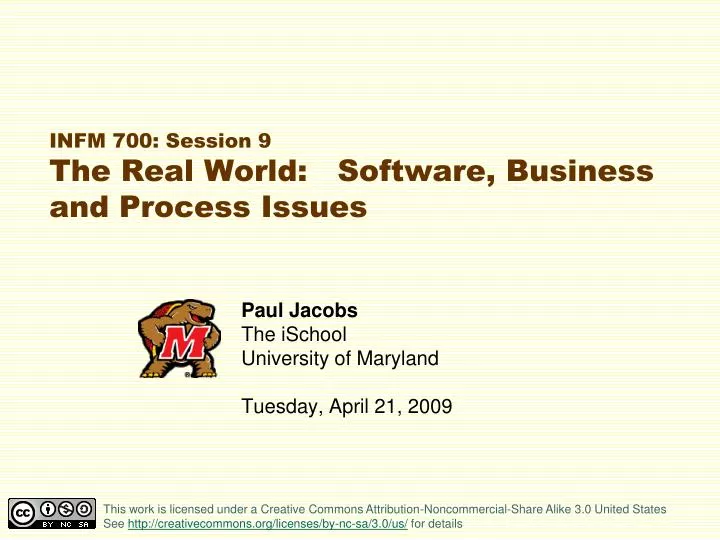 infm 700 session 9 the real world software business and process issues