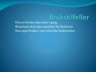 brukstilfeller