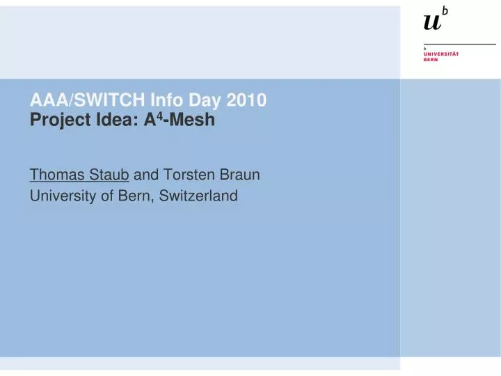 aaa switch info day 2010 project idea a 4 mesh