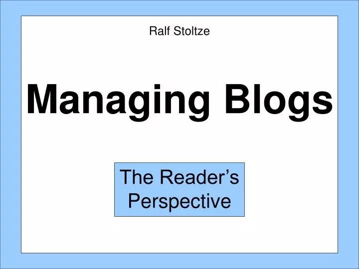 managing blogs