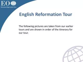 English Reformation Tour