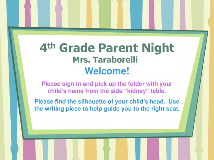 4 th grade parent night