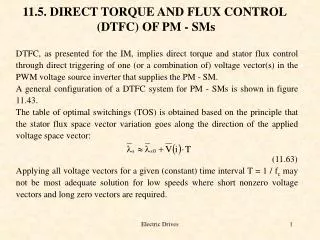 11.5. DIRECT TORQUE AND FLUX CONTROL (DTFC) OF PM - SMs
