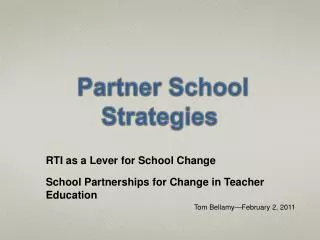 Partner School Strategies