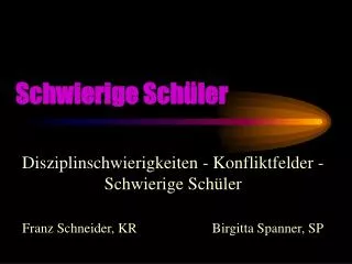 schwierige sch ler