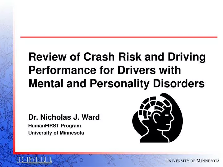 review of crash risk and driving performance for drivers with mental and personality disorders