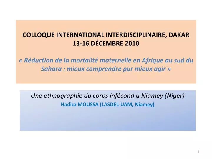 une ethnographie du corps inf cond niamey niger hadiza moussa lasdel uam niamey