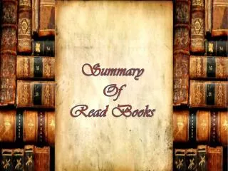 Summary Of Read Books
