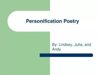 Personification Poetry