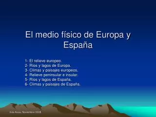 el medio f sico de europa y espa a