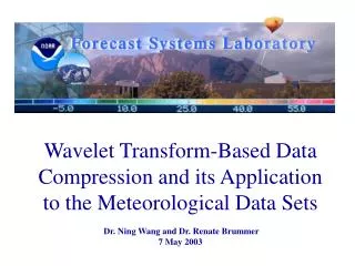 Wavelet Transform-Based Data Compression and its Application to the Meteorological Data Sets